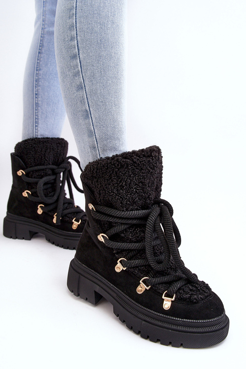 Жіночі снігові черевики Trappers зі шнурівкою Black Shala