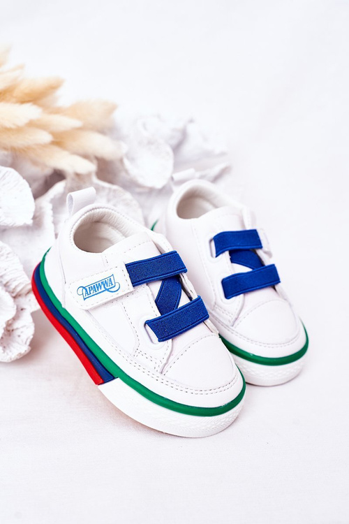 Дитячі кросівки з рантом білі темно-сині Baxter