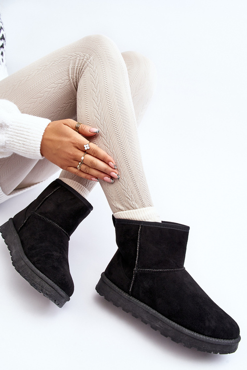 Чорні жіночі зимові черевики зі штучної замші Enranta