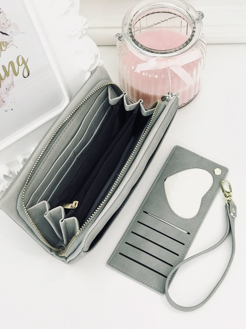 Великий жіночий сірий гаманець