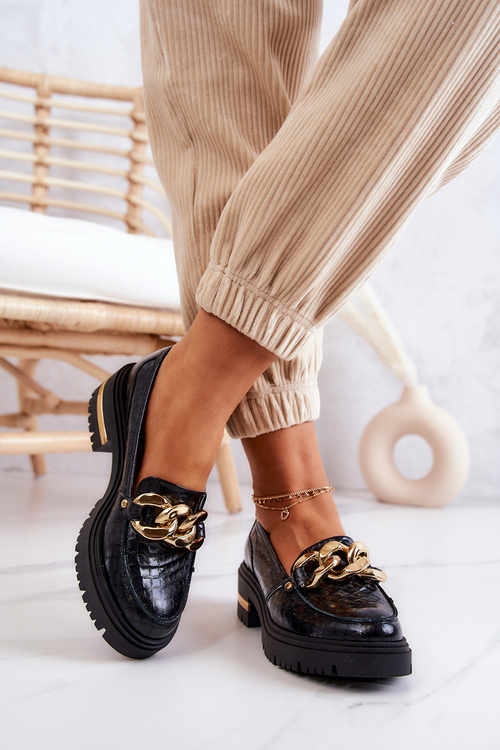 Жіночі лофери Шкіряні лофери чорні Mollie