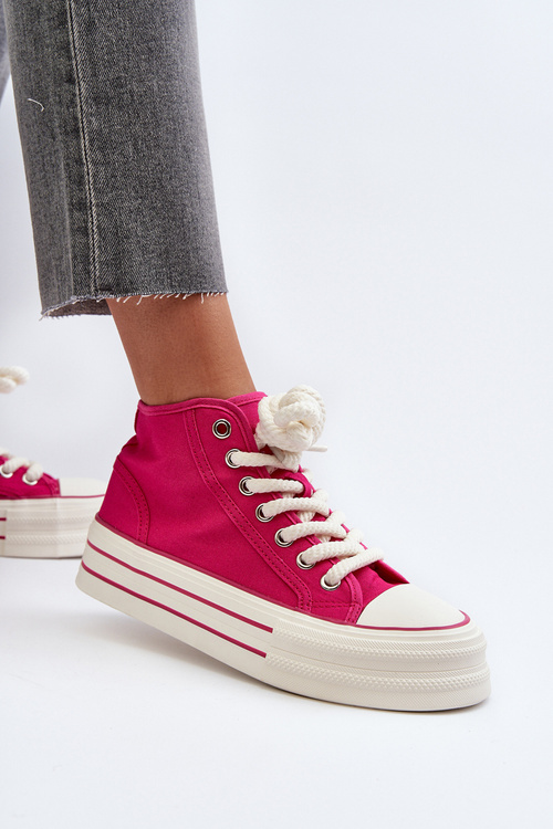 Жіночі кросівки на платформі фуксія Aineri