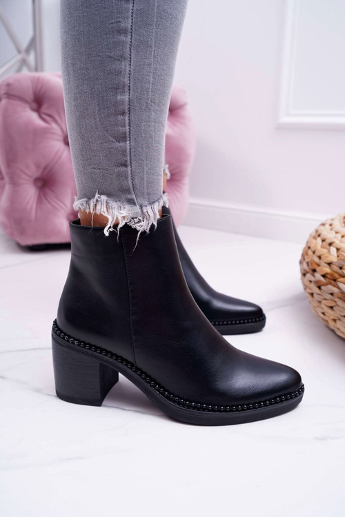 Жіночі чоботи на шпильці Duo чорного кольору