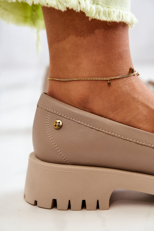 Жіночі шкіряні черевики Бахрома Maciejka 05497-04 Бежеві