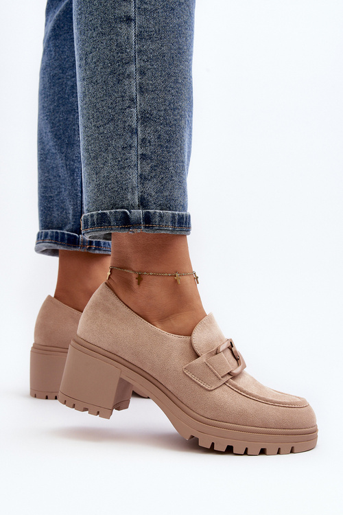 Замшеві туфлі на високих підборах бежевого кольору Finley