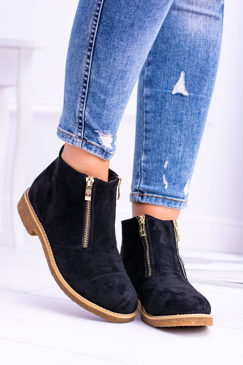 Чорні замшеві жіночі чоботи на блискавці Lu Boo Inez