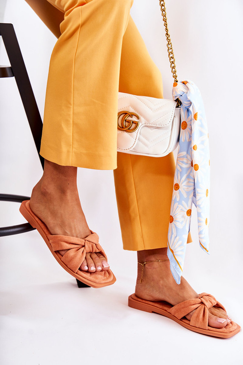 Жіночі модні замшеві тапочки оранжевого кольору Lorrie