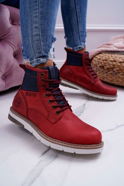 Жіночі черевики Trappers Big Star Leather Maroon EE274006