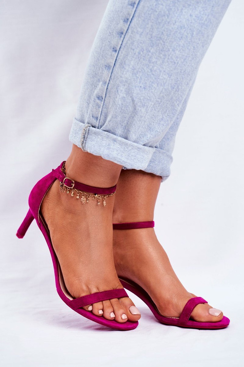Жіночі босоніжки на високому каблуці класичного кольору Фуксія Mintore