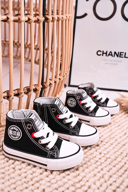 Високі дитячі кросівки на блискавці BIG STAR HH374188 Чорні