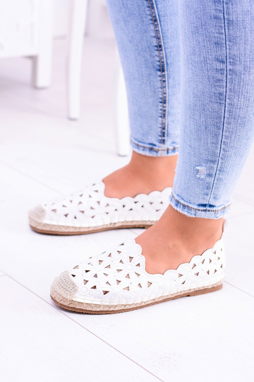 Жіночі білі еспадрільї Lu Boo Balerina з квітами Macarena