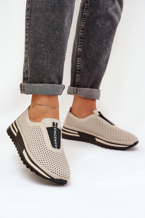 Жіночі Туфлі На Зручній Підошві З Природної Шкіри S.Barski LR51-672 Бежеві