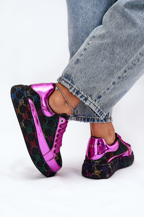 Жіночі Прикрашені Кросівки На Платформі Чорні GOE NN2N4006