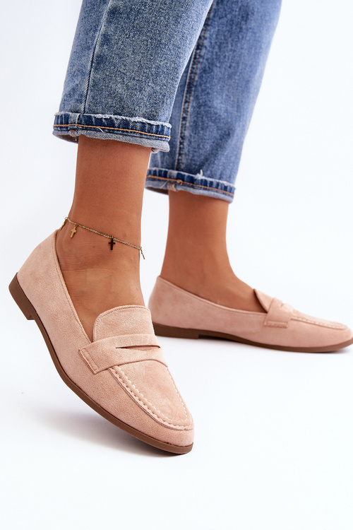 Жіночі класичні мокасини рожеві оливкові