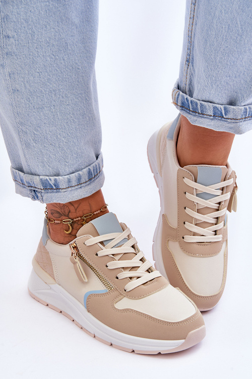 Жіноче спортивне взуття на блискавці Бежеві Larisa