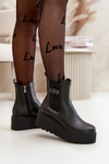 Zazoo 60498 Жіночі ботильйони Челсі на платформі та танкетці чорні