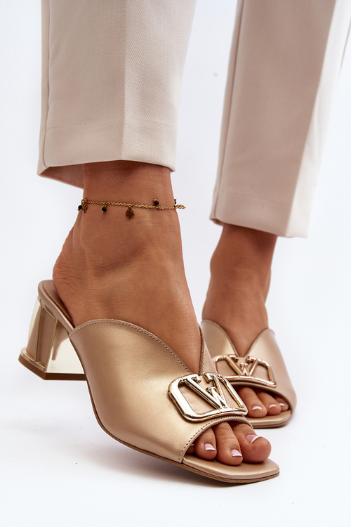 Елегантні жіночі босоніжки на високих підборах Laura Messi 2771 Gold