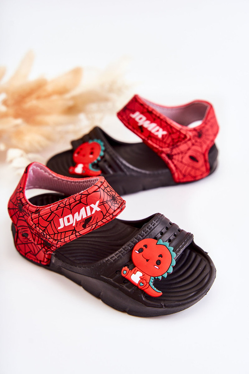 Легкі пінопластові дитячі босоніжки на липучці Чорні Asti