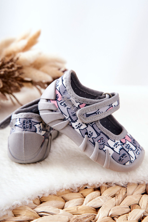 Шльопанці Ballerinas Befado Cats 109P241 Сірі