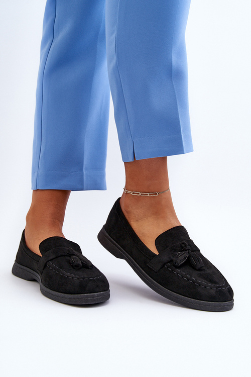 Жіночі замшеві мокасини Dansitu чорного кольору