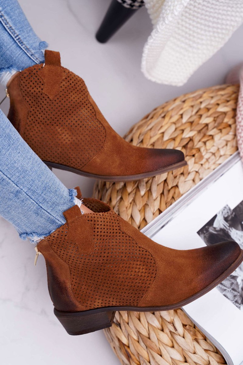 Чоботи жіночі коричневі шкіряні Exquisite 1166