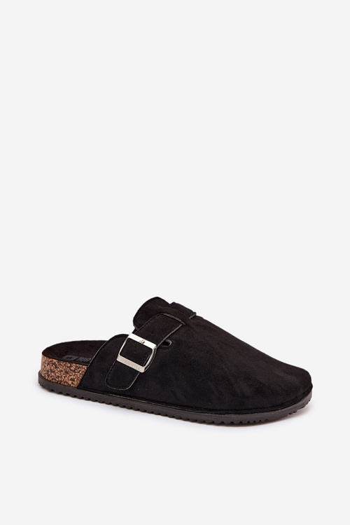 Жіночі Кломпи На Корковій Платформі Срібна Пряжка Big Star SS274736 Чорні