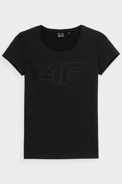 Жіноча футболка з принтом 4F чорна 4FWMM00TTSHF1846-20S