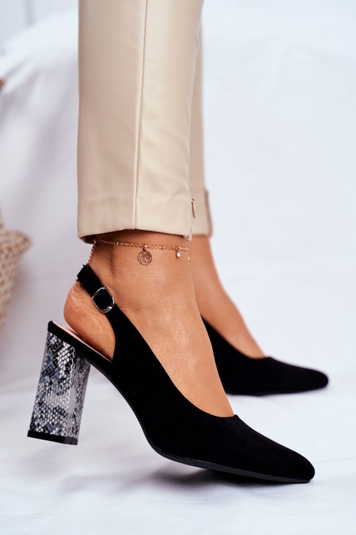 Човники на шпильці зі змійковим малюнком Sergio Leone PB218 Чорні