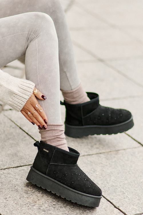 Снігові черевики з декором на платформі Big Star OO274A105 чорні