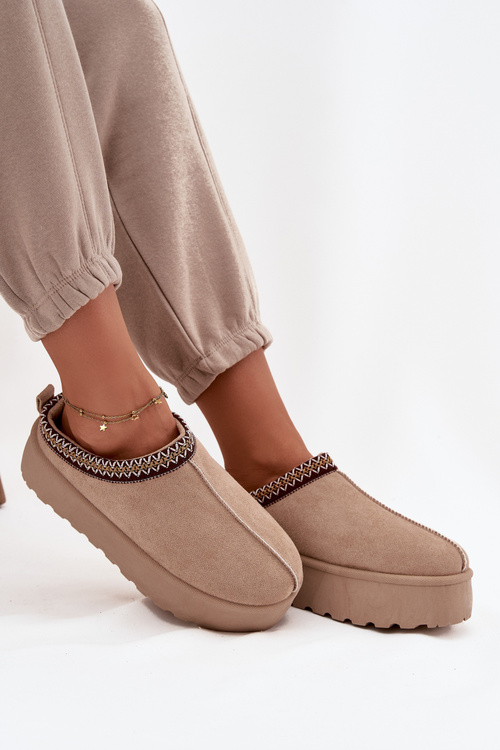 Жіночі зимові черевики з декоративним вишивкою Бежеві Jenira