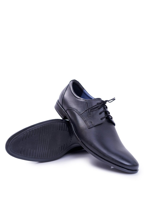 Чоловіче шкіряне елегантне ділове взуття Bednarek Black Franko