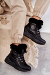 Жіночі зимові черевики на шнурівці Black Anna