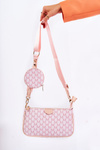 Жіноча сумка 3 в 1 рожева Bormea
