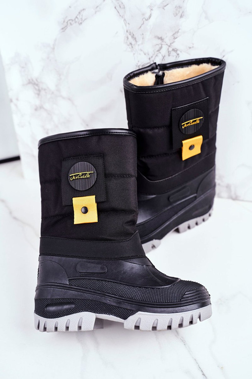 Дитячі снігові черевики утеплені хутром Black Rubbi