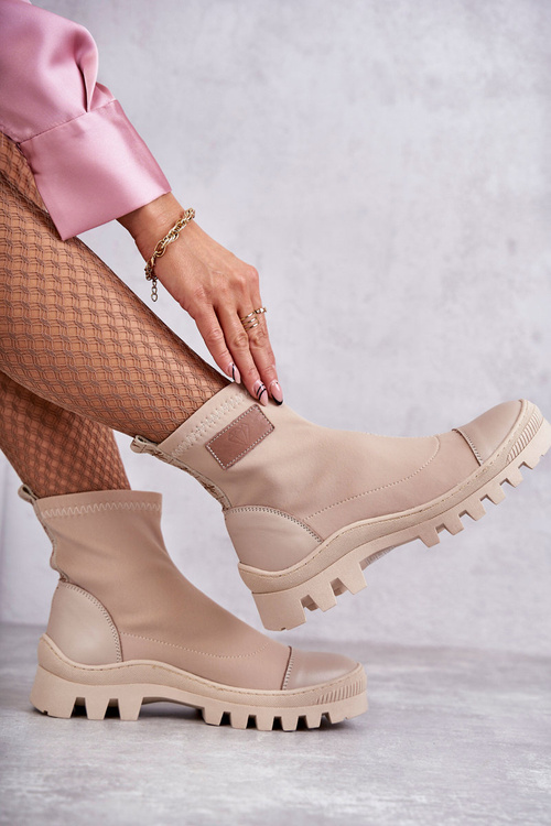 Чоботи жіночі тканинні Ніколь 2703 Бежеві