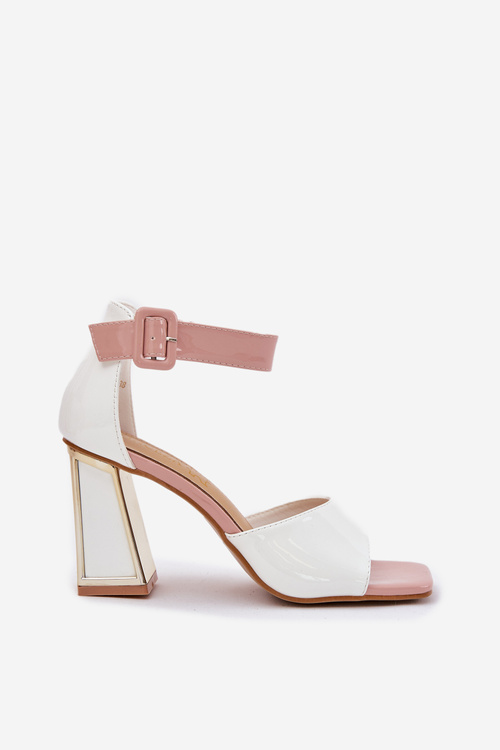 Лаковані Жіночі Сандалі На Каблуку Vinceza 20266 Білі
