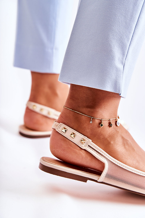 Жіночі балетки на шпильках бежеві Kinley