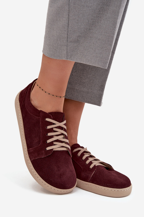 Босоніжки типу босоніж з натуральної замші Zazoo 314 бордо