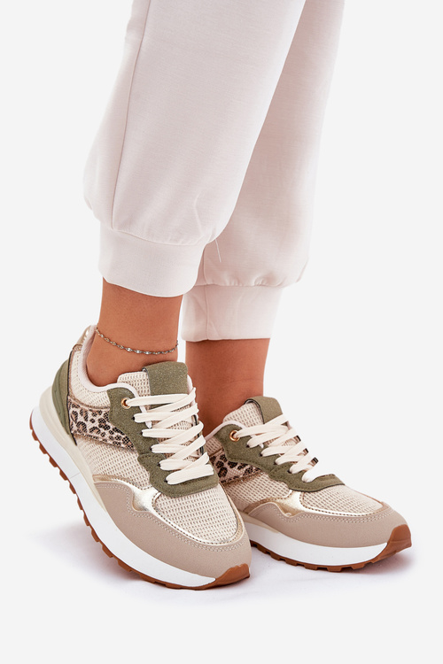 Жіноче Спортивне Взуття З Малюнком Пантери На Платформі Зелені Davinara