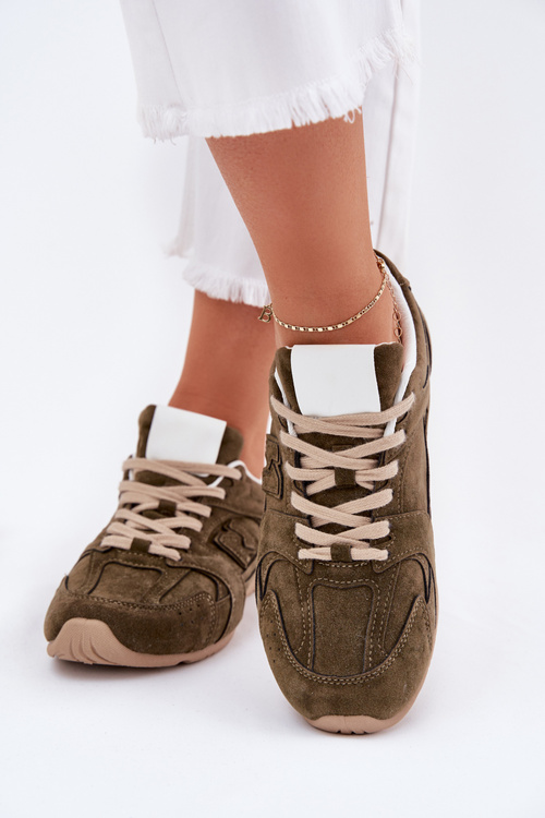 Жіноче Спортивне Взуття З Еко Замші Темно-зелене Dorella