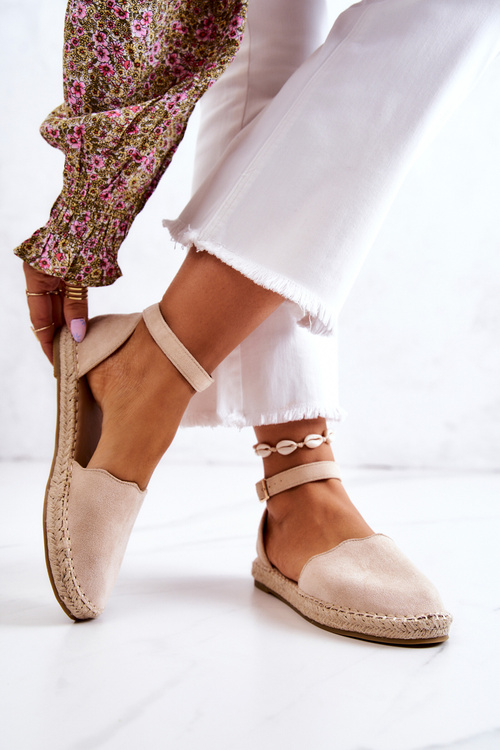 Жіночі еспадрільї з пряжкою Bonetti світло-бежеві