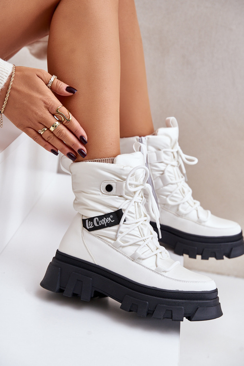 Жіночі зимові черевики на блискавці Lee Cooper LCJ-24-47-3142 білий