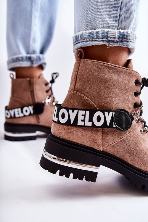 Замшеві теплі черевики з поясом Коричневі Aurelio