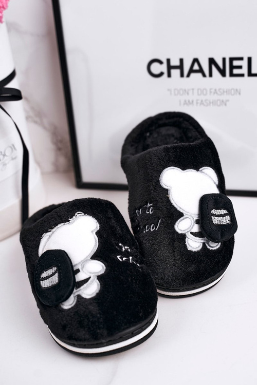 Дитячі домашні тапочки з ведмедиком Чорним Go To School