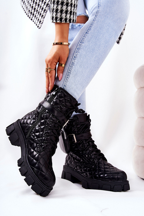 Стьобані чоботи з ниркою чорного кольору Maureen