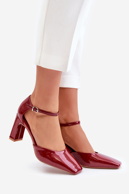 Туфлі на шпильці з лакованої еко шкіри Bordeaux Emindria