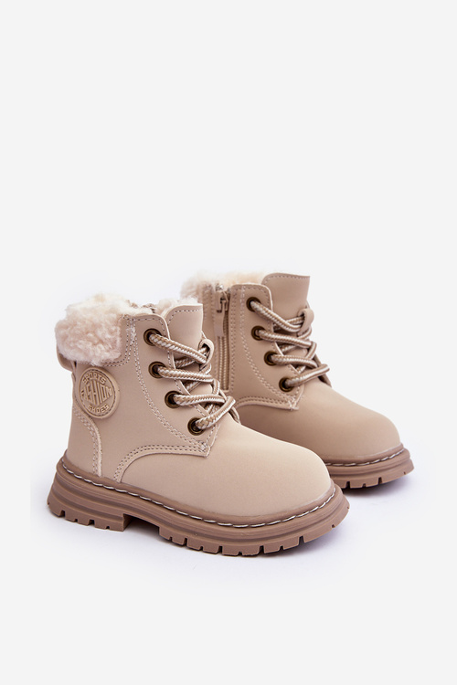 Дитячі черевики Trapper на блискавці та дублянці бежеві Marialee