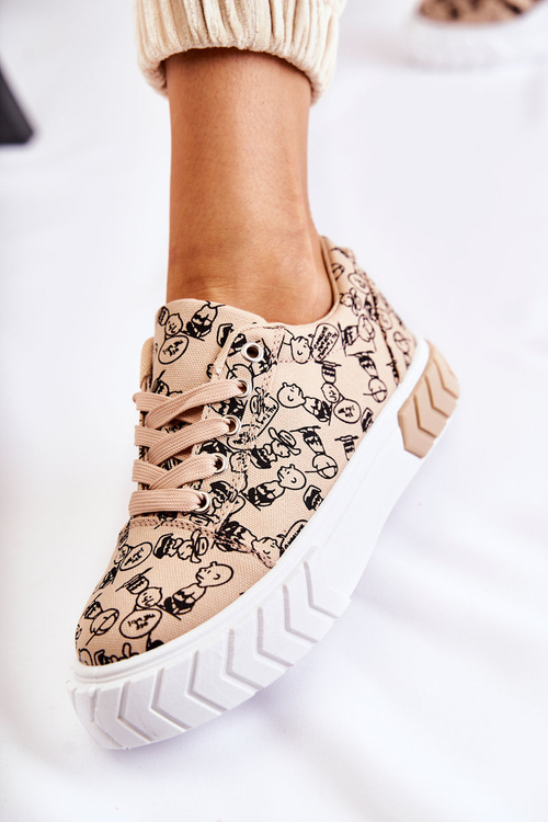 Жіночі кросівки спортивне взуття візерунок бежевий Awersa