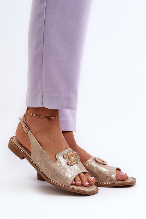 Жіночі босоніжки з декором S.Barski KV-2775-49 Rose Gold