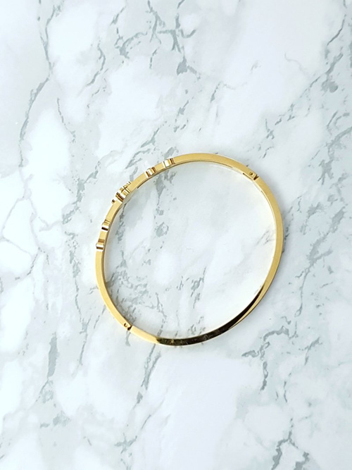 Жіночий сталевий браслет з чотирма цирконами золото Авіор